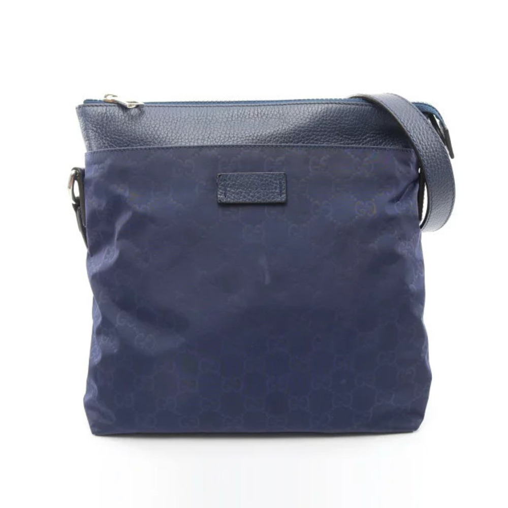 Gucci black GG crossbody messenger bag Blue